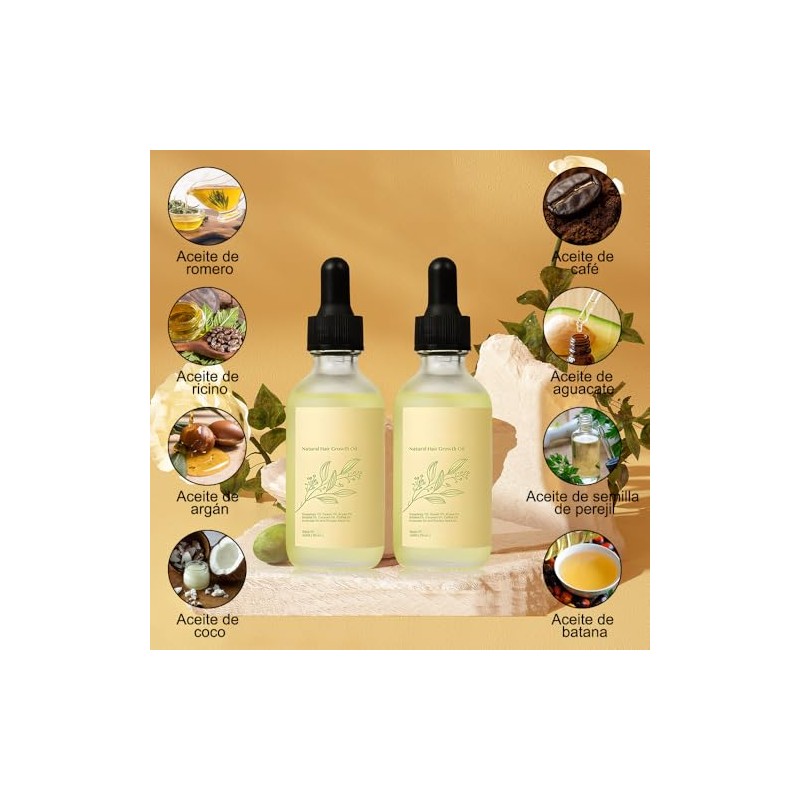 2PC Set de aceites naturales para el cabello con aceite