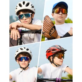 Bircenpro Kids Baseball Sunglasses for Youth - Boys Girls Polarised Sports Sun Glasses UV Protection for Cycling Age 5-12