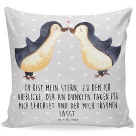 Mr. & Mrs. Panda Decorative Cushion Penguin Love – Gift, Cushion 40 x 40 cm, Husband, Gift Boyfriend, Girlfriend, Sofa Cushion, Marriage Proposal, Seat Cushion