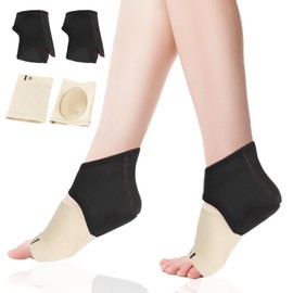 HJJMN 2 Pairs Arch Support Sleeves Set, Cushioned Plantar Fasciitis Support, Plantar Fasciitis Socks, Ankle Compression Sleeves, Flat Feet Braces With Gel Pads for Achilles Tendinitis 3.5-10.5