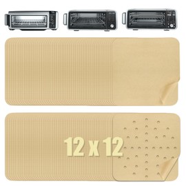 Golden Associate 12 x 12 inch Parchment Paper Liners Disposable 130 Pcs, Perforated &without Holes Sheets Combo, 65-Pcs Each, Air Fryer Toaster Oven Square Tray Basket Baking Pan Accessories