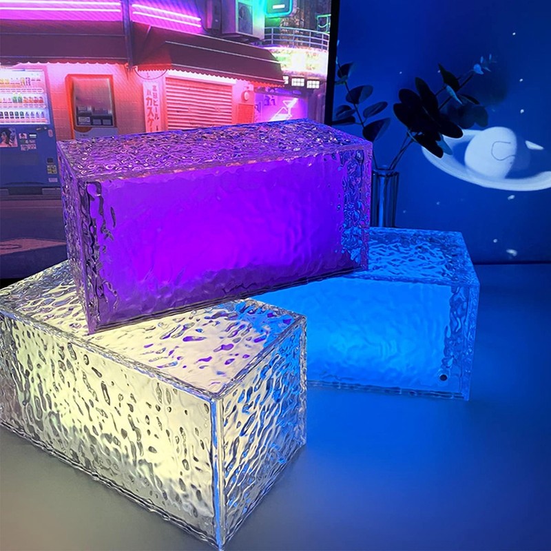 Ice Cube Night Light 16 Colour Changing Decorative Touching USB