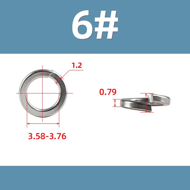 binifiMux 100pcs #8 Spring Lock Washers 304 Stainless Steel