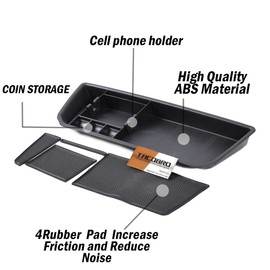 TACOBRO Interior Dashboard Storage Organizer Holder Tray Compatible with Atlas Cross Sport Accessories 2018 2019 2020 2021 2022 2023 Dash Mounted Holders Box ABS Black