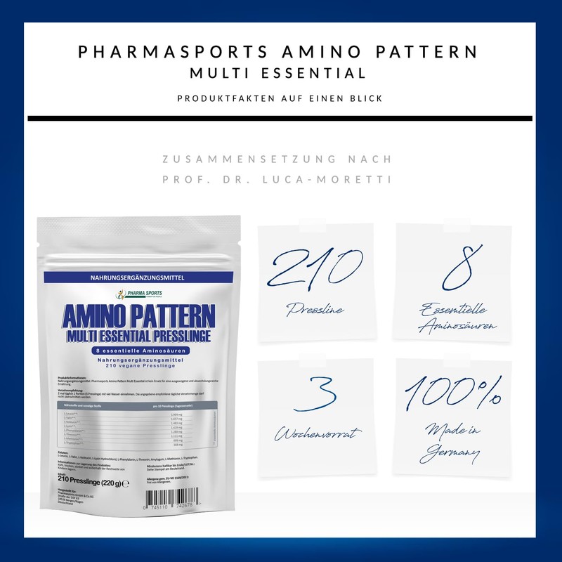 Amino Pattern Multi Essential Aminosäuren - 210 vegane Presslinge/Tabletten für