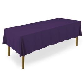Lann's Linens - 60" x 126" Premium Tablecloth for Wedding/Banquet/Restaurant - Rectangular Polyester Fabric Table Cloth - Purple