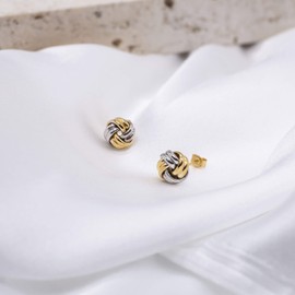 Carissima Gold Women's Gold 9 mm 4 Beach Knot Stud Earrings, 9ct Gold, No Gemstone