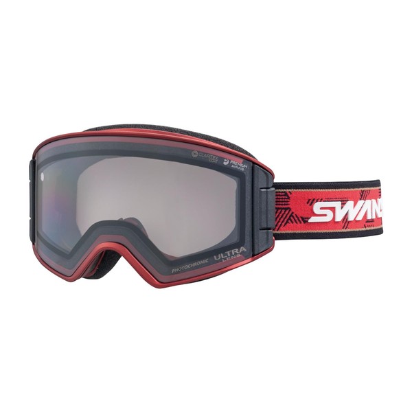 Swans Outback OB-MDH-CU-LG TI/R Snow Goggles, Made in Japan, Light Silver Mirror x ULTRA-Light Gray Dimmable, Skiing, Snowboarding, Glasses, Dimmable, Anti-Fog, Mirror, Unisex