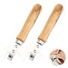 Stainless‑Steel Side‑Cut Can Opener, Tin Opener with Ergonomic Wood Handle,