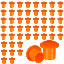 50 PCS Rebar Cap, Mushroom Rebars End Caps, Plastic Rebars Safety Cap,Construction Safety Caps, Fit for Concrete Stakes Rebar #3-#7, 3/8-1 inch, Orange