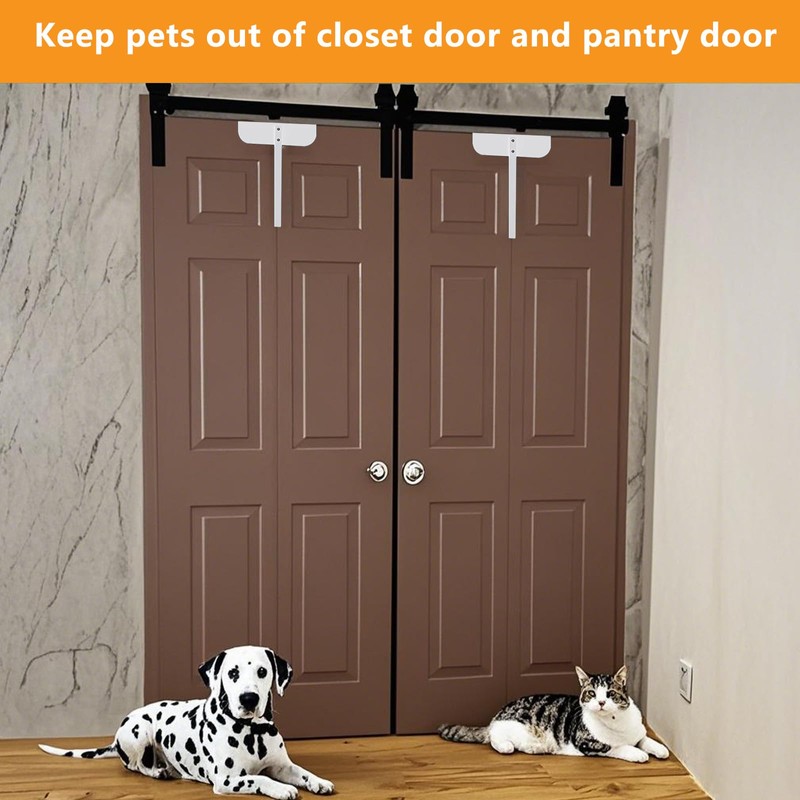 2 Metal Bifold Door Locks Adjustable Double Door Lock Kit