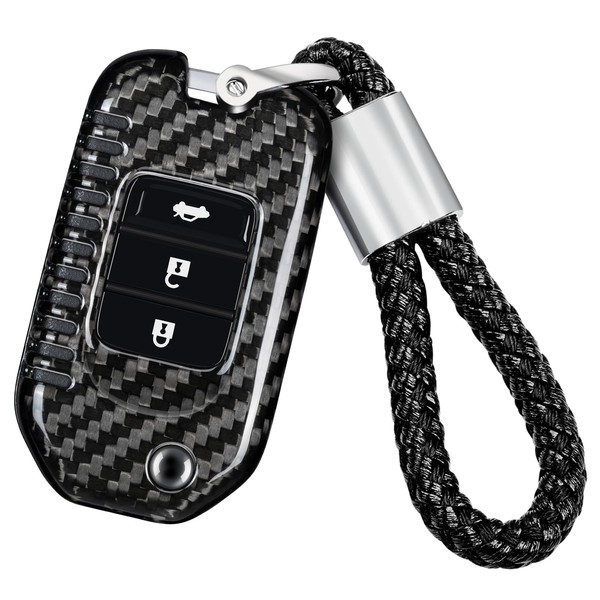 T-carbon Key Case Protective Cover Compatible with Honda, Carbon Fibre