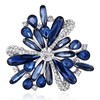 Mecool Women Vintage Diamond Brooch Pins Elegant Simulated Crystal Brooches-Blue