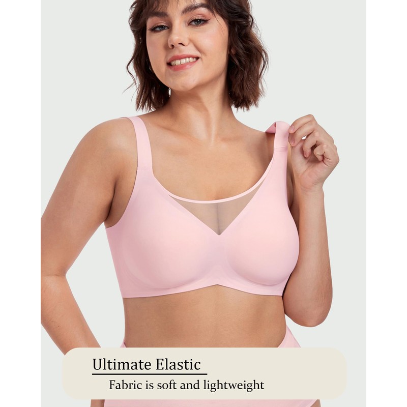Mesh Bras for Women with Wide Adjustable Straps No Underwire