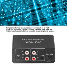 Home Audio Phono Preamps, Headphone Amplifier 20Db Stereo Sound Phono Preamplifier with 3.5Mm Headphone Input Output, Record Player Preamp