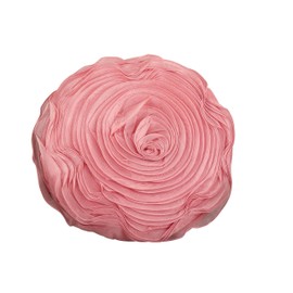 SARO LIFESTYLE Garden Collection 160.DR16R 1 Piece Flower Pillows, Dusty Rose, 16" Round, 16"x16"