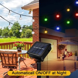 Glaxcidy Solar String Lights, 39.3 Ft 100 LEDs Christmas Ball Fairy Lights with 8 Modes, Waterproof Gardens Outdoor String Lights, Hairball Hanging Lights for Terraces, Tree Decorations