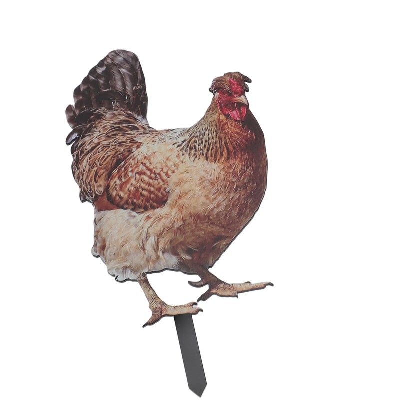 Doact Pack of 2 Chicken Garden Stakes, Handmade Chicken Lawn