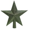 Pine Green Christmas Tree Star Topper Plastic Green Glitter Tree