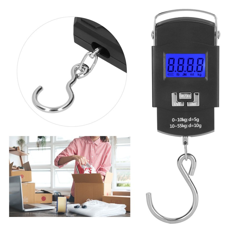 Electronic Scale 55KG Portable Digital Scale with Hanging Hook for
