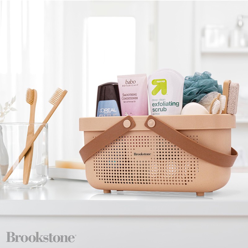 Brookstone BKH1634, Large Portable Shower Caddy with Soft Silicone Carrying