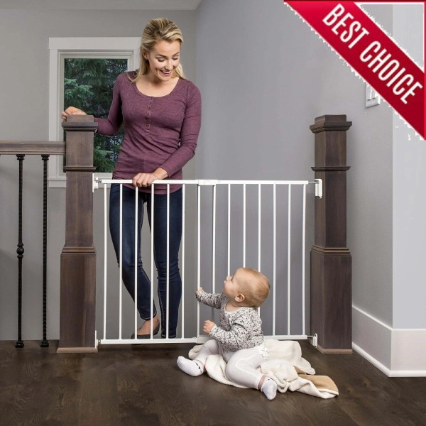 Extra Wide 2-in-1 Stairway and Hallway Baby Safety Gate with