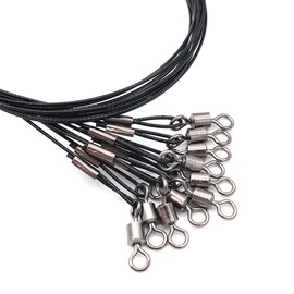 VOANZO 20 Pcs Stainless Steel Fishing Line with Swivel and Snap Fasteners High Strength 155lb Heavy Duty 19" Black