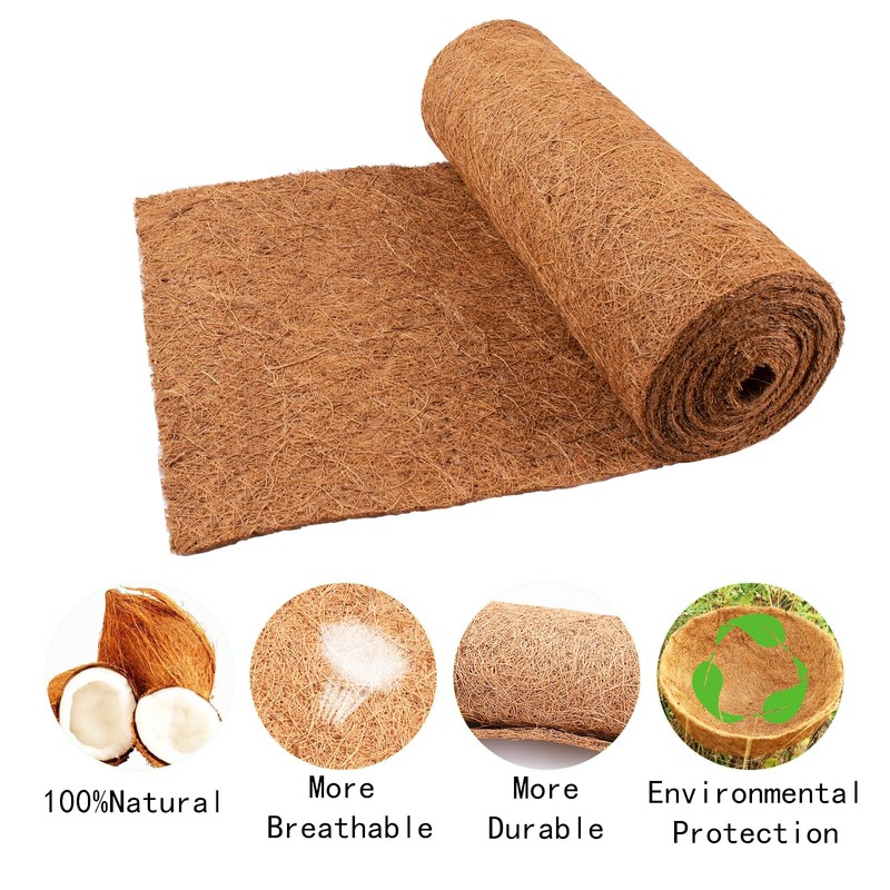 Coco Liner Roll 3m*0.3m/120" x 12", Natural Coconut Hanging Basket