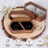 Walnut Wooden Ring Box, Black Ring Box, Wedding Ring Box