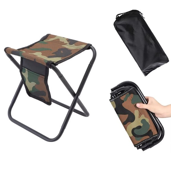 Qesonoo Mini Portable Folding Stool, Camping Fishing Stool for Adults