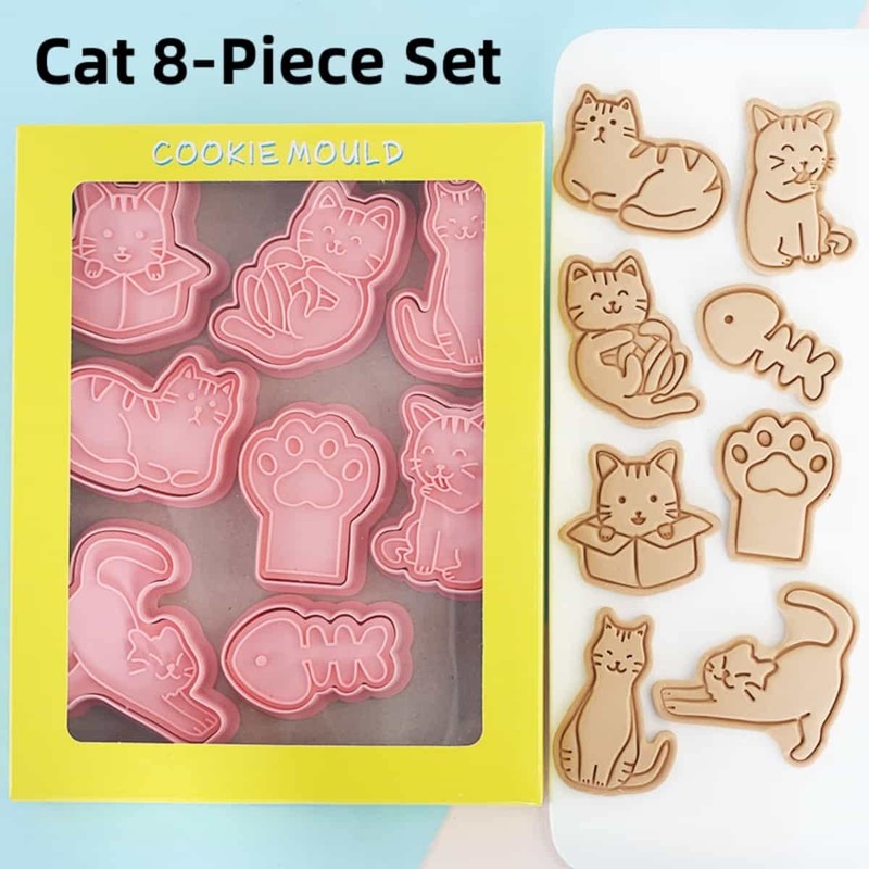 Eidoct 8PCS Cookie Cutters Shapes Baking Set Moulds Cookie Cutters