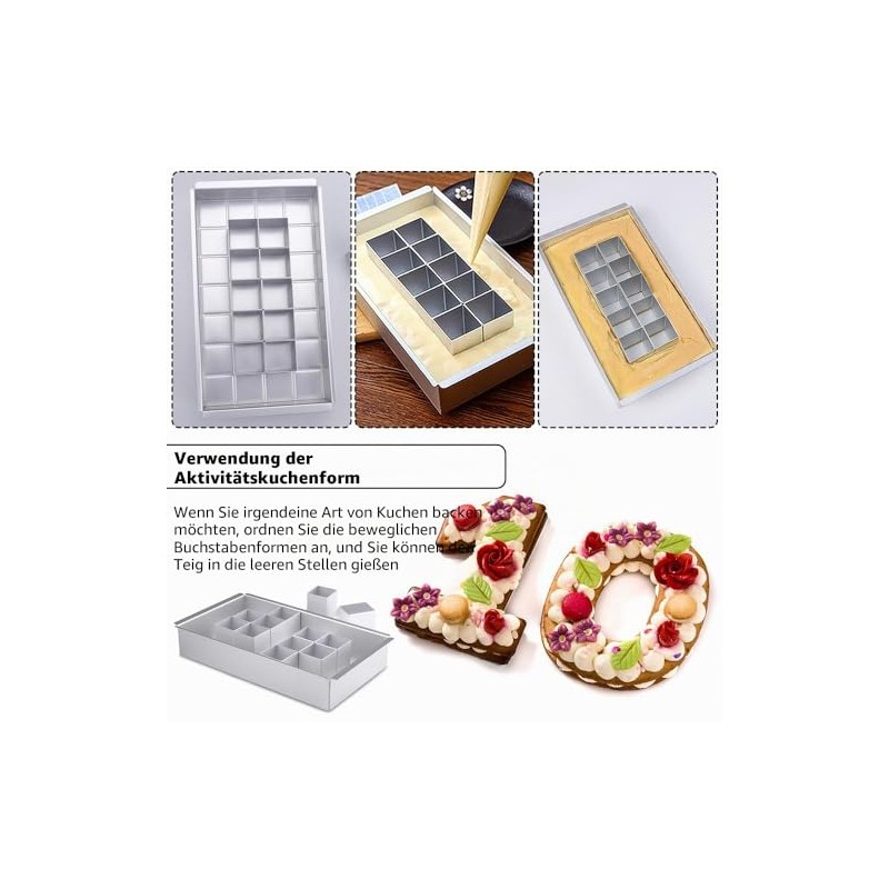 Aluminium Cake Mould, Numbers, Rectangular, 31 x 18 x 5