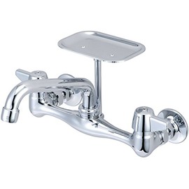 Central Brass 0048-UA Two Handle Wallmount Kitchen Faucet in Chrome