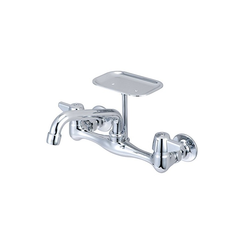 Central Brass 0048-UA Two Handle Wallmount Kitchen Faucet in Chrome