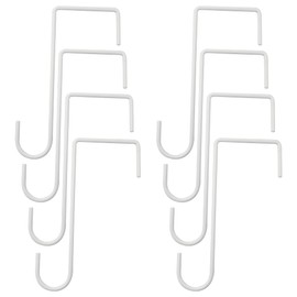 Adyoney 8Pcs 3 x 8 Inches White Vinyl Fence Hooks, Light Vinyl Siding Hooks for Outdoor String Lights, Hanging Outdoor, Deck Bird Feeder Hanger for Railing, Plant Hangers(8Pcs, White)