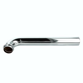 tecuro Wall Pipe with 90° Bend 300 mm Chrome-Plated Stainless Steel