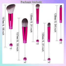 10Pieces Beadable Makeup Brushes Solid Color Diy Makeup Comestic Brushes Beaded Brushes Kit for DIY Beaded Eyeshadow Brush (Beadable Makeup Brushes-10pieces=2Sets)