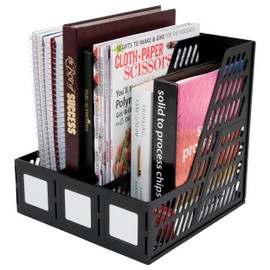 ADVANTUS 3-Compartment Magazine and Literature File, Black (34091)