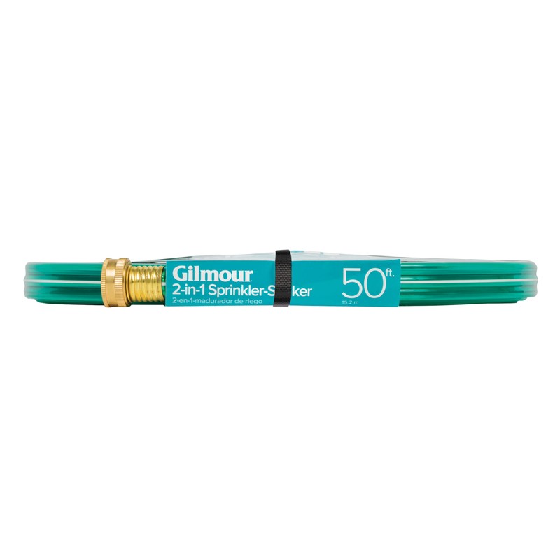 Gilmour 2-in-1 Sprinkler Soaker Hose, 50 ft Heavy Duty Watering