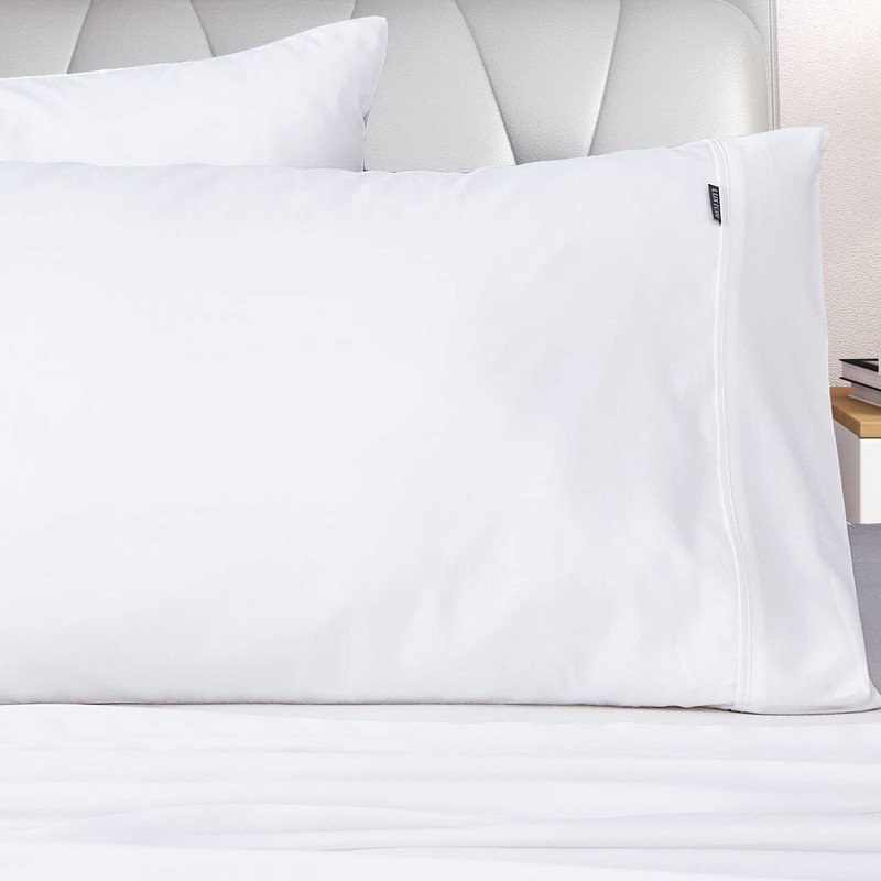 Set of 2 Luxton 100% 1000TC Cotton Pillowcases Standard Size