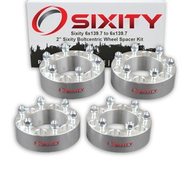 Sixity Auto 4 pc 2" 6x139.7 Wheel Spacers - Pickup Truck SUV M12x1.5mm 1.25in Studs Lugs