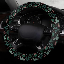 ADQWIOVL Car Steering Wheel Cover, Universal 15 Inch Neoprene Non-Slip Steering Wheel Covers, Funny Car Accessories for Women Men Fit Auto, Suvs, Truck Cute Cactus