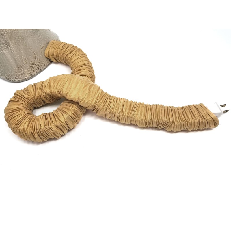 Gold/Golden COVEREase Cord Cover 9 ft Faux Silk Fabric Lamp