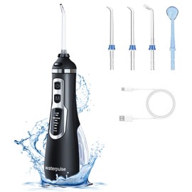 Irrigador Bucal Portatil Profesional, Irrigador Dental con 4 Boquillas 3 Modos, IPX7 Impermeable Limpieza Dientes, Recargable para Limpieza Dental, Irrigadores bucales Electrico Portátil de Viaje
