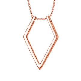 DAOCHONG 925 Sterling Silver Jewellery Open Rhombus Pendant Magic Ring Holder Necklace Wedding Engagement Anniversary Love Gift for Her, Wife, Girlfriend, Fiancée, Sterling Silver