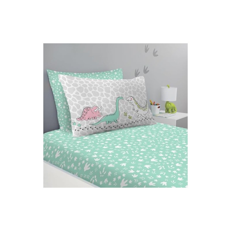Kids Single Fitted Sheet Set - Dinosaur Bedding For Childrens