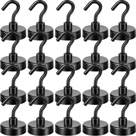 Neosmuk Neosmuk Schwarze Magnethaken, 5kg Hochleistungs-Erdmagnete mit Haken, extra starker Cruise-Haken zum Aufh?ngen(schwarz, 20er-Pack)