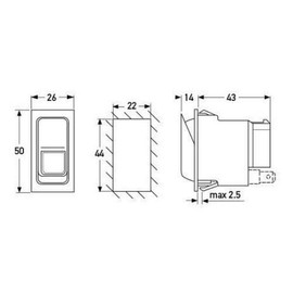 HELLA 6FH 007 832-101 Switch - Flip Switch Control - Equipment Vart.: I-0 - Number of connectors: 8 - with comfort function