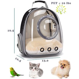 Bubble Cat Carrier Backpack, Transparent Pet Carrier Backpack for Small Puppy and Bunny, Space Capsule Bubble Cat Backpack Carrier, Airline Approved Waterproof Green Pet Backpack for Small Dog