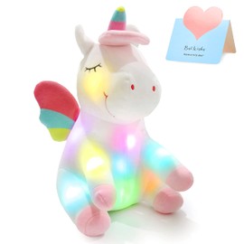 Athoinsu 12'' Light up Unicorn Stuffed Animal Soft Plush Toy with Colorful LED Night Lights Glowing Birthday Children's Day Gifts for Girls Toddler Kids Women Toys